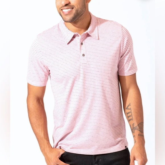 Threads 4 Thought STRIPE TRIBLEND JERSEY POLO Size XS NEW - Picture 1 of 5